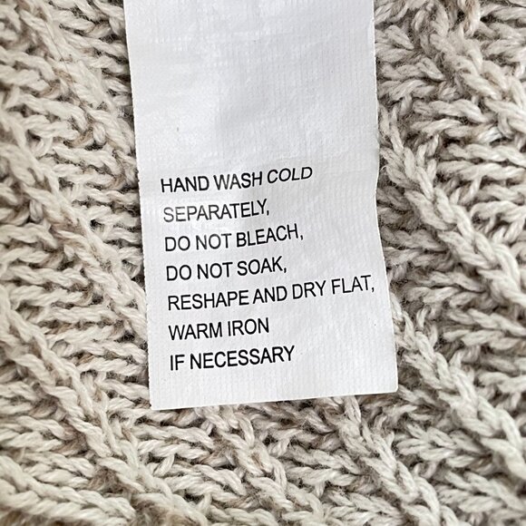 Jeanne Pierre 100% Cotton Cowl Neck Sweater XL Beige Textured Knit Tunic - Picture 13 of 14